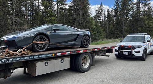 Mom’s Lambo impounded after young BC man caught excessively speeding on Hwy 3